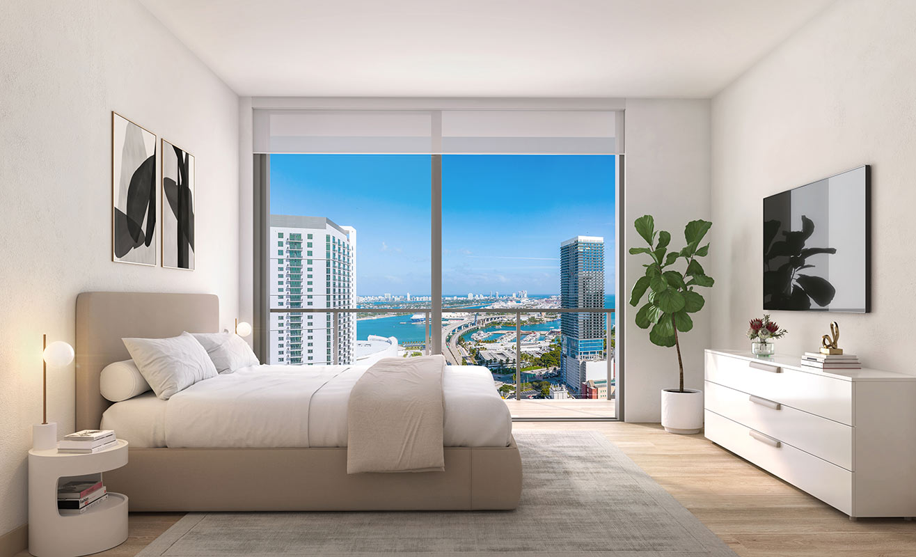 600 Miami Worldcenter residence interior living area