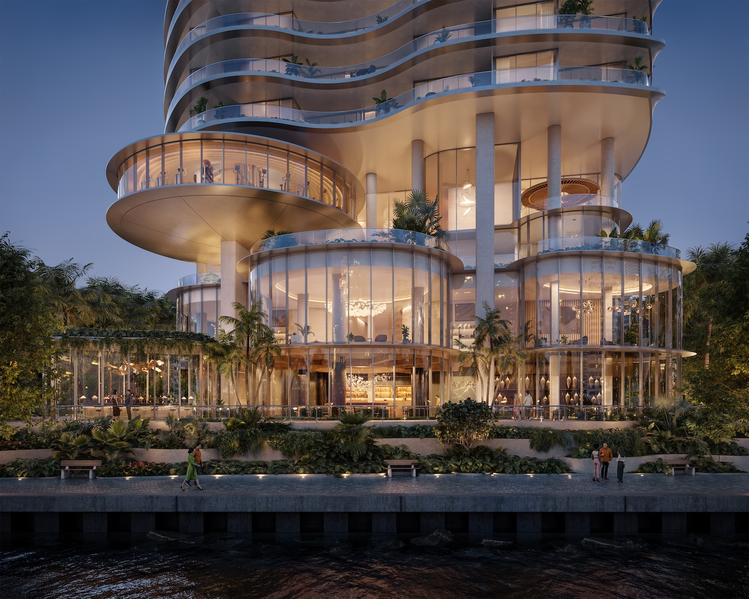 619 Brickell, Nobu Residences official rendering, 75-story bayfront tower at 619 Brickell Avenue along Biscayne Bay