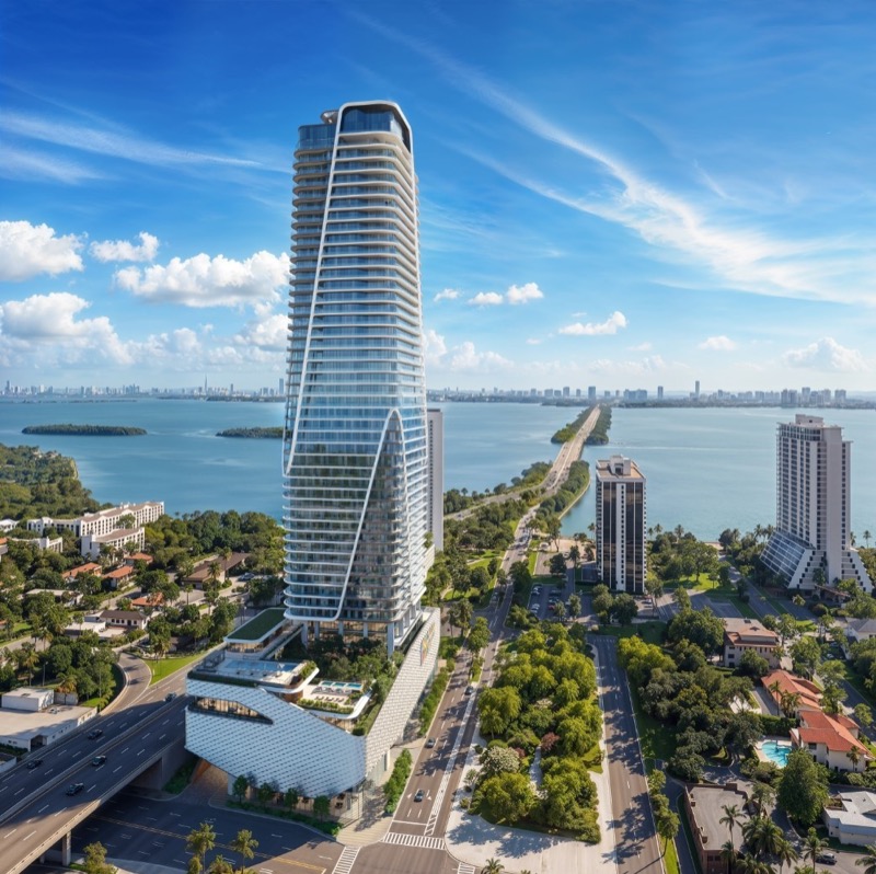 Anantara Residences Miami 50-story KPF tower rendering, 3601 Biscayne Blvd Edgewater