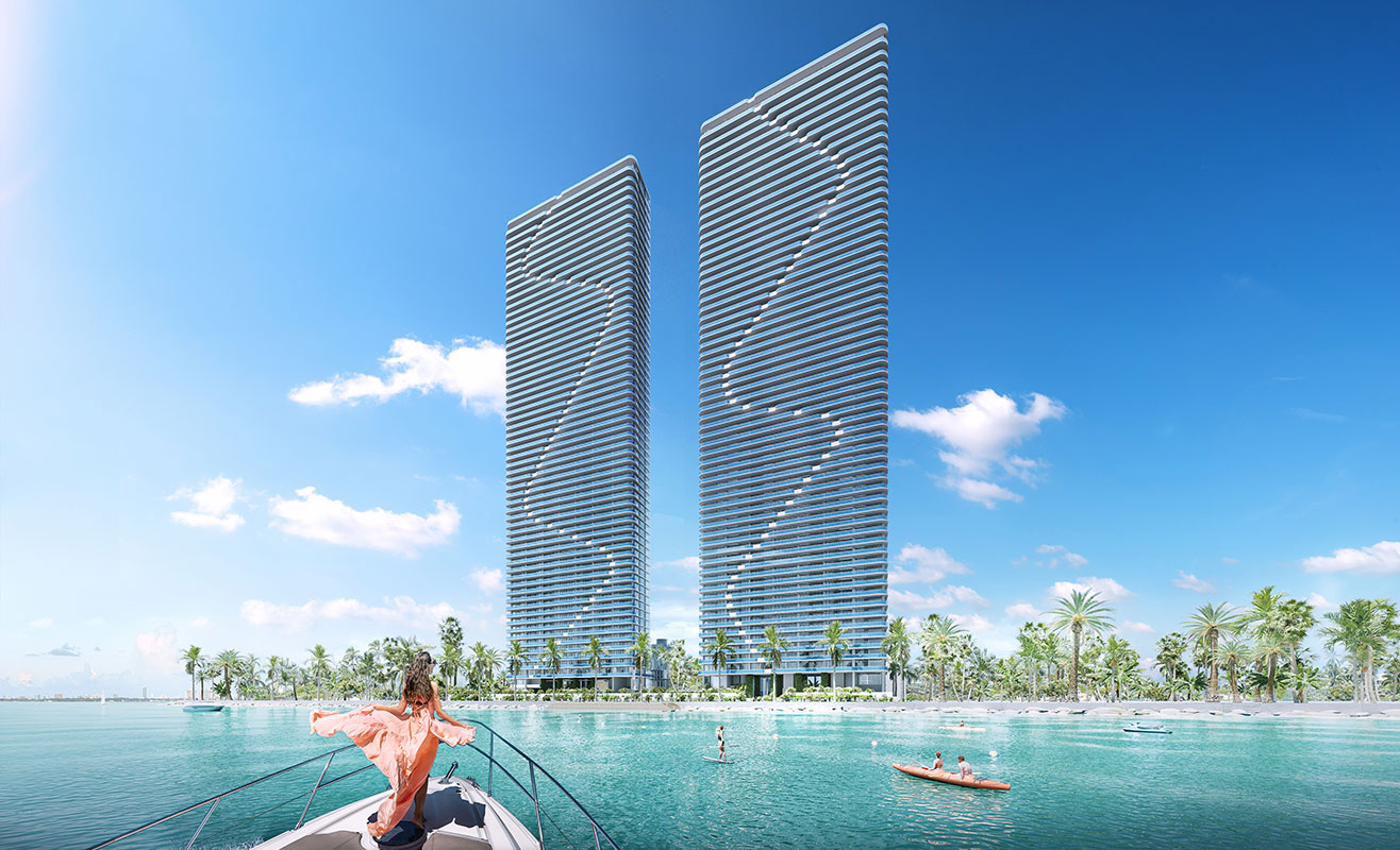 Aria Reserve Miami building lobby and grand entrance