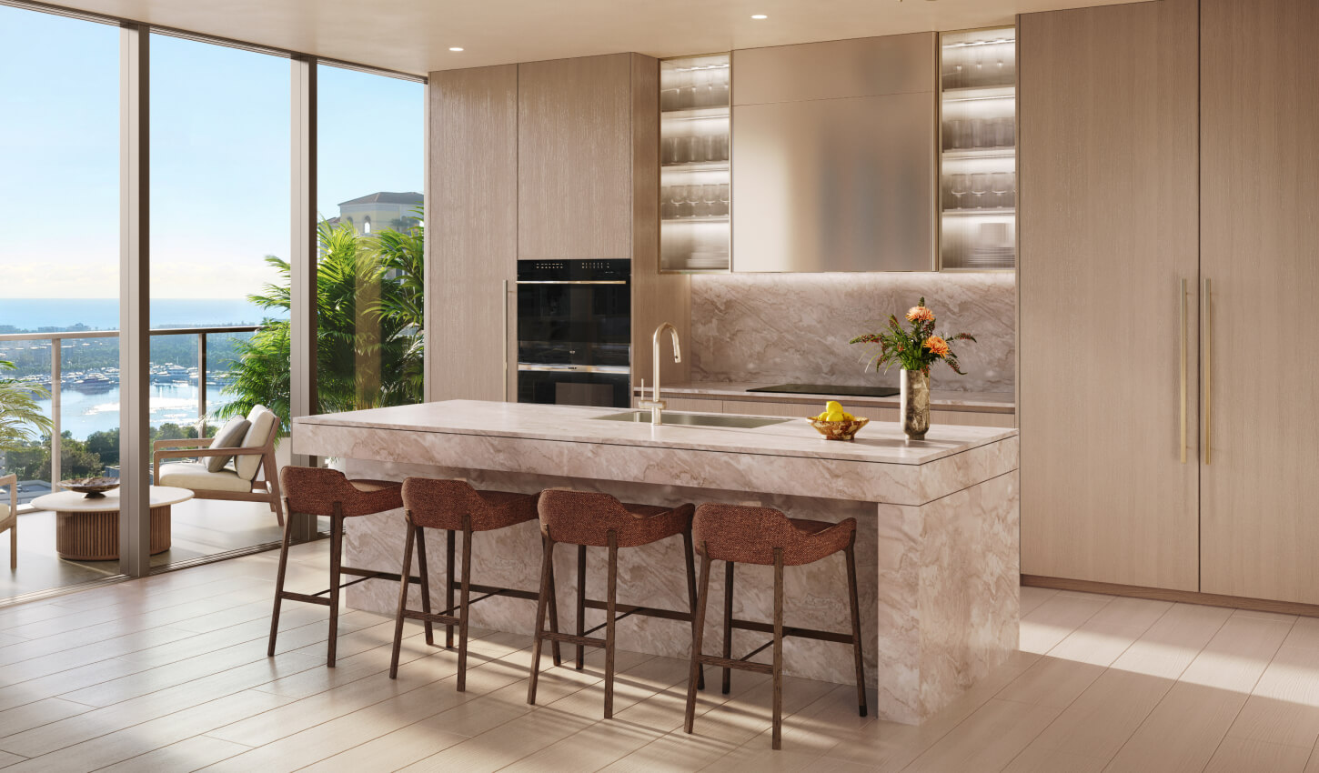 Banyan Tree Residences West Palm Beach signature pool and cabana deck rendering