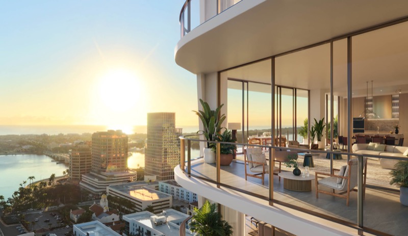 Banyan Tree Residences West Palm Beach OMA-designed tower rendering, 400 Hibiscus Street