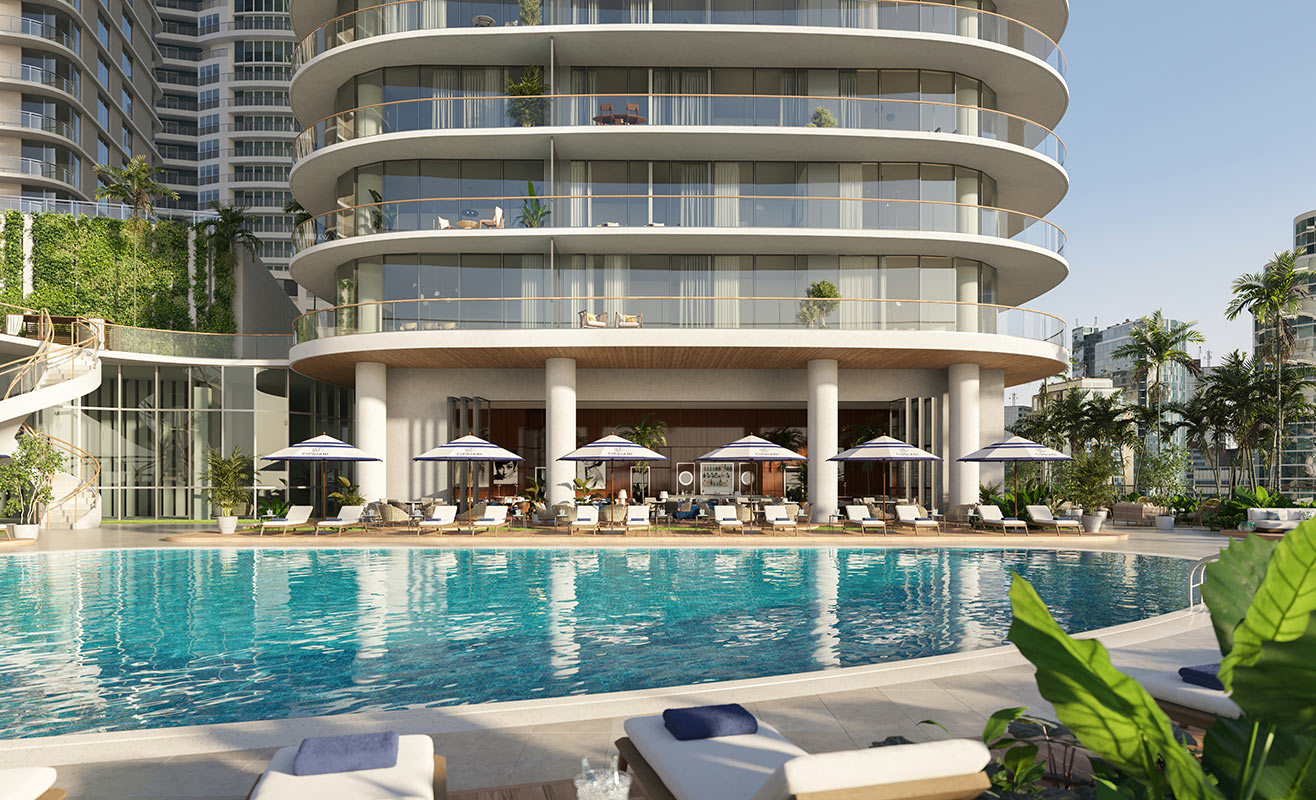 Cipriani Residences Miami pool deck and amenity area
