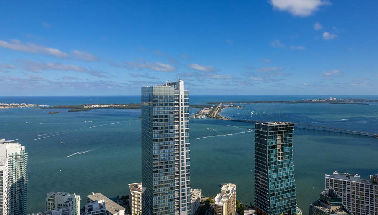 Cipriani Residences Miami Biscayne Bay view from upper floors