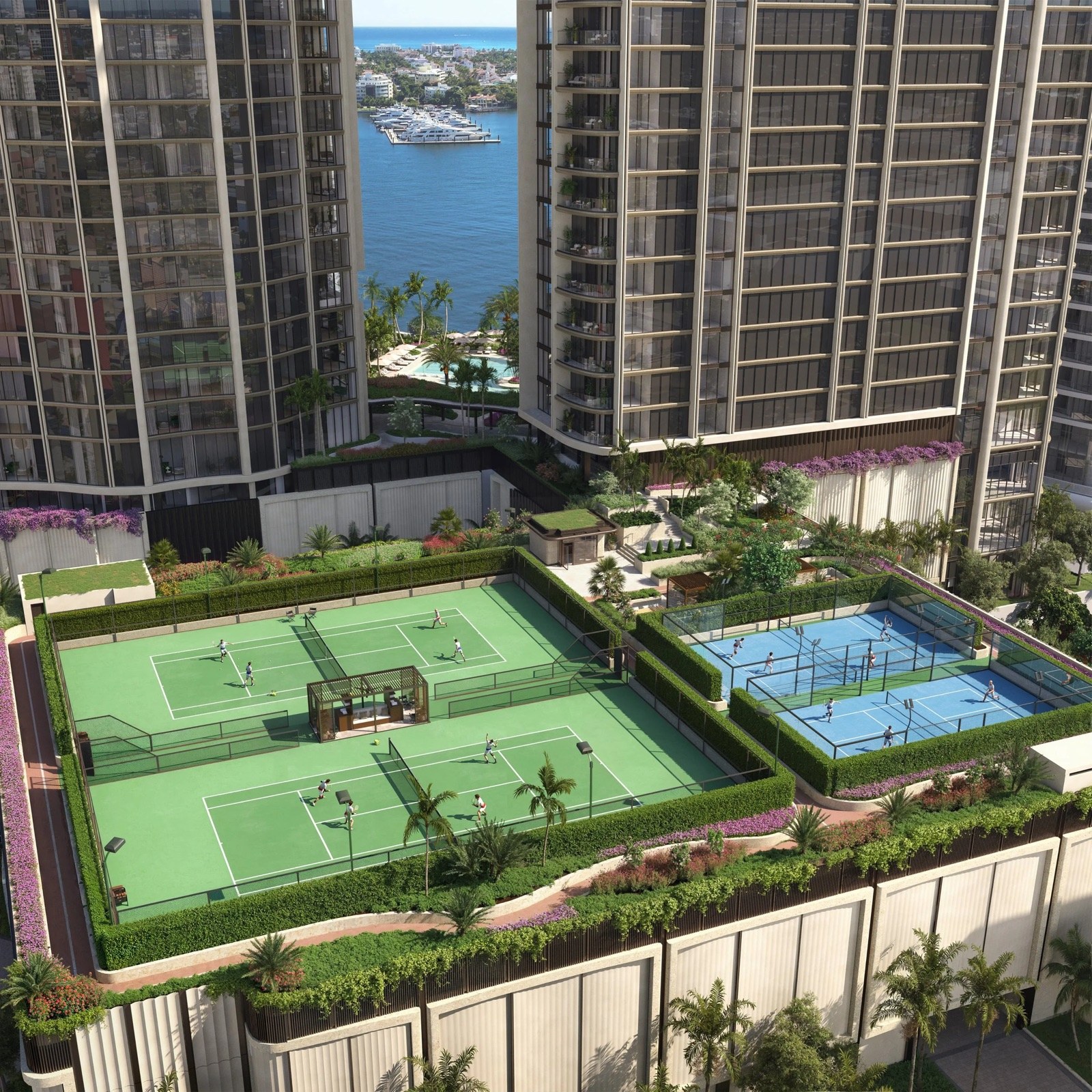 Edgeworth racquet club rendering, part of the wellness amenity program run with Bradford Wellness