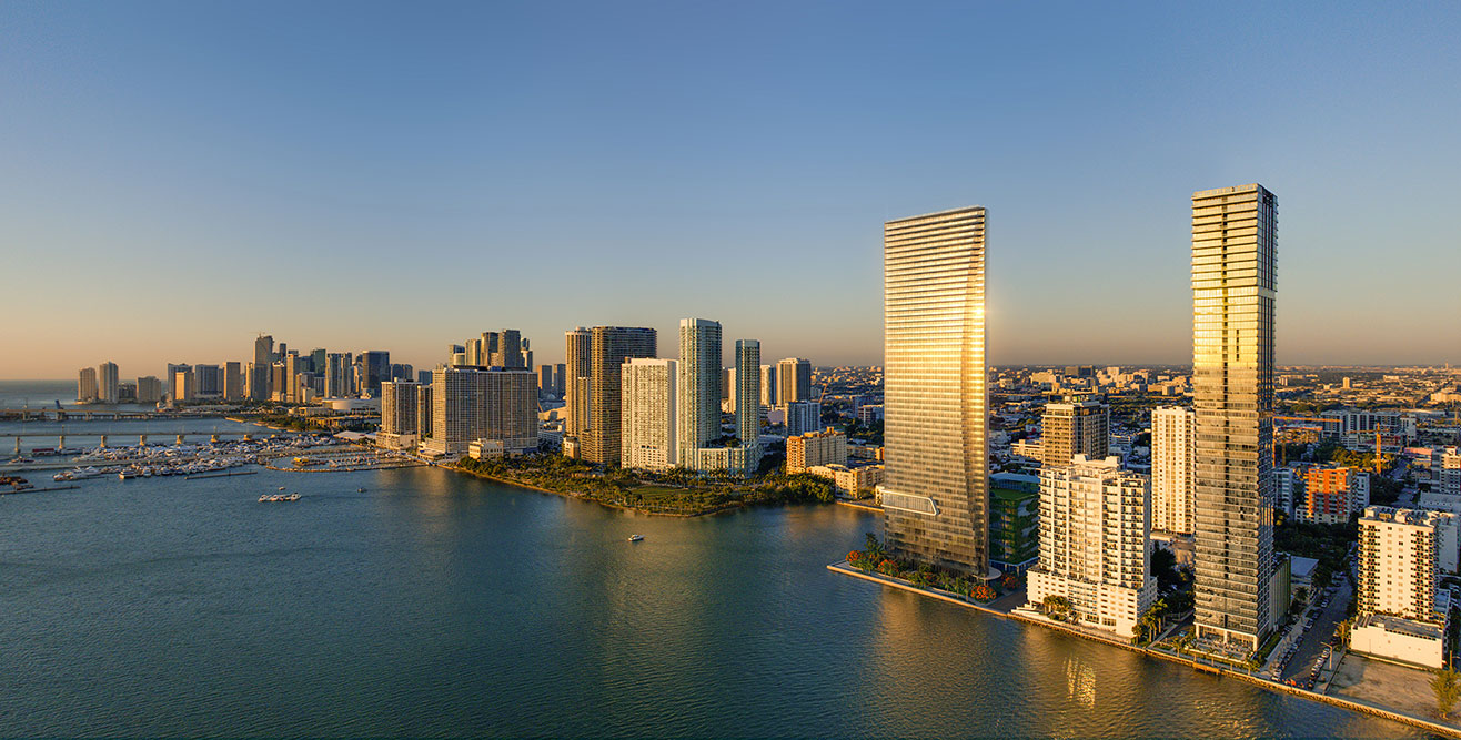 Edge House Residences Miami exterior waterfront view