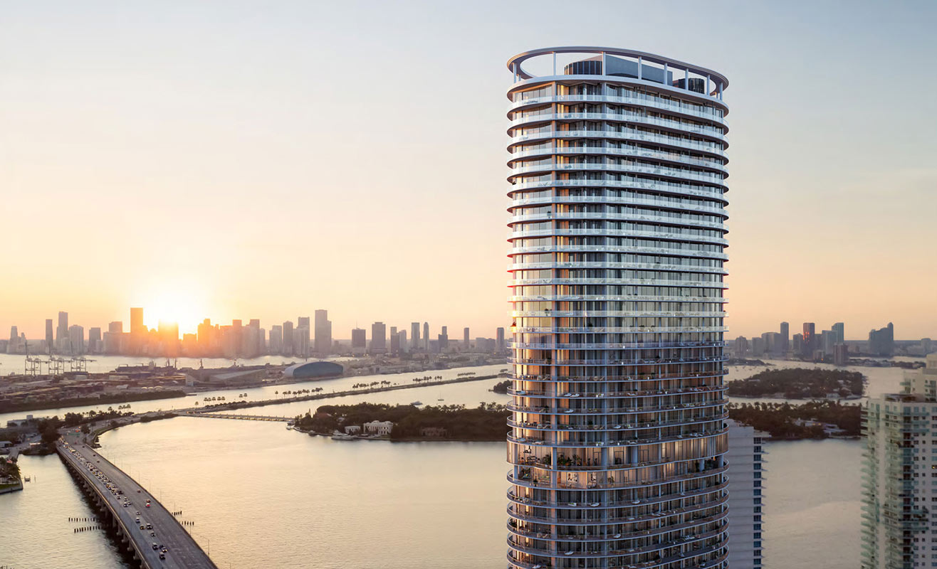 Five Park building and South Pointe Park surroundings