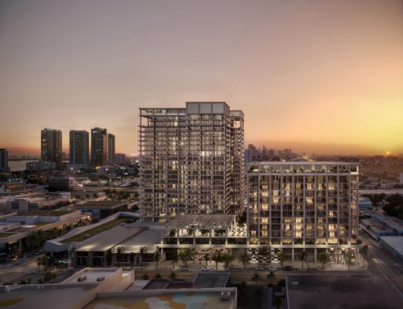 Miami Design Residences by Fouquet's Chipperfield tower rendering, 39 NE 39th Street Miami Design District