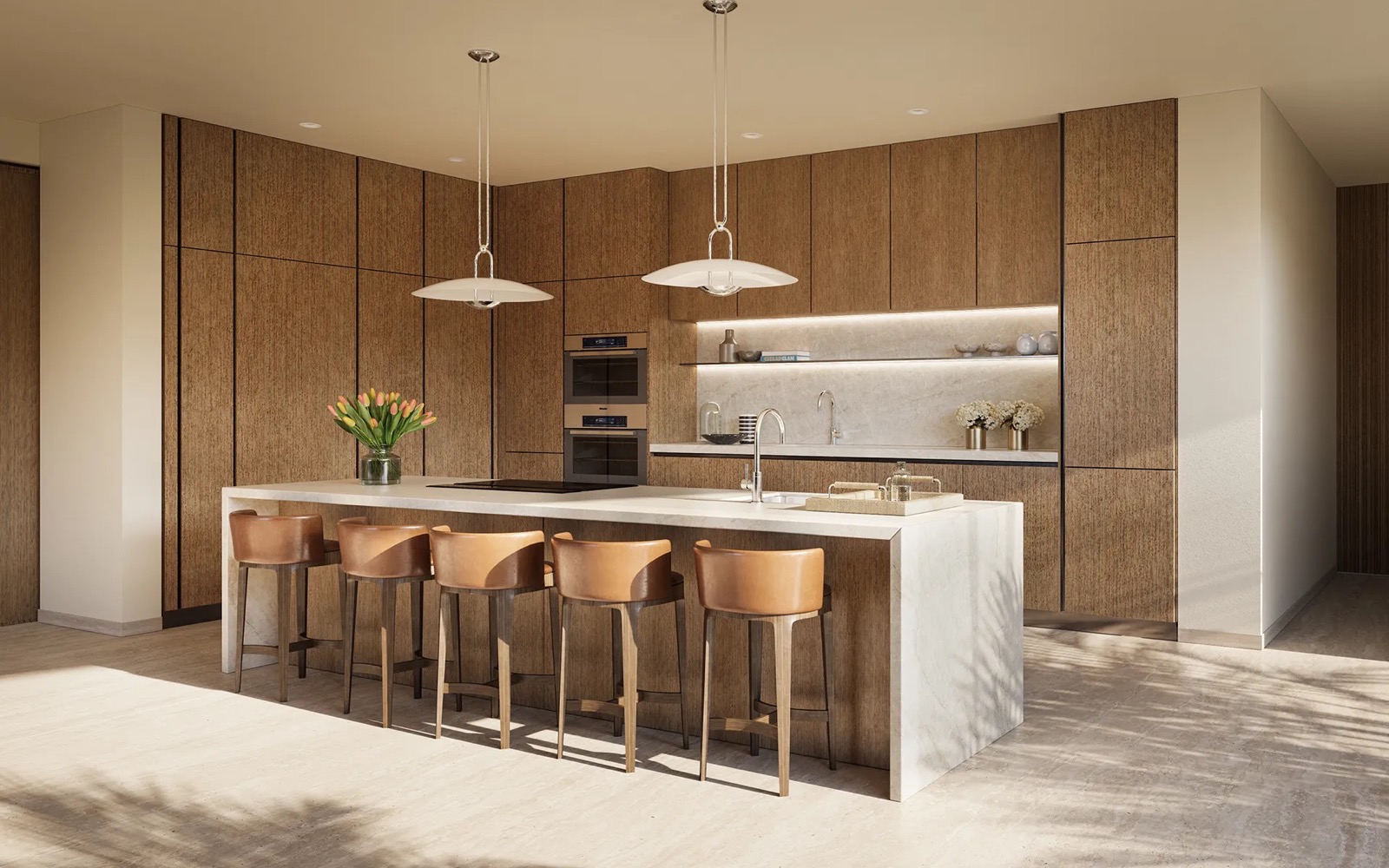 Four Seasons Coconut Grove Molteni&C kitchen rendering with Italian finishes