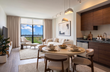 Havana Enclave unit balcony with Miami skyline view