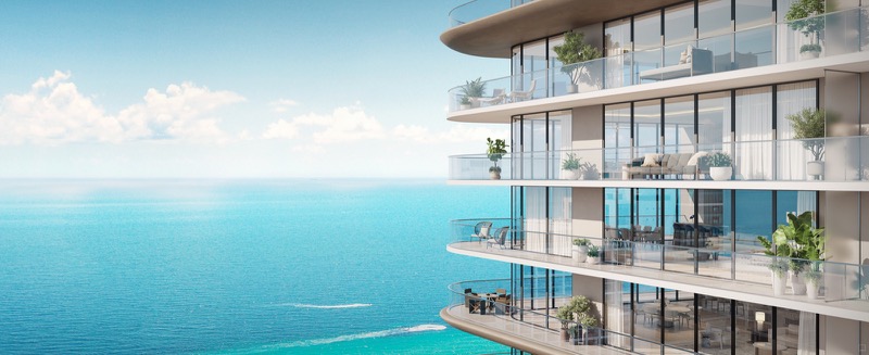 Icon Beach Waterfront Residences 38-story waterfront tower rendering, 3724 South Ocean Drive Hollywood Florida