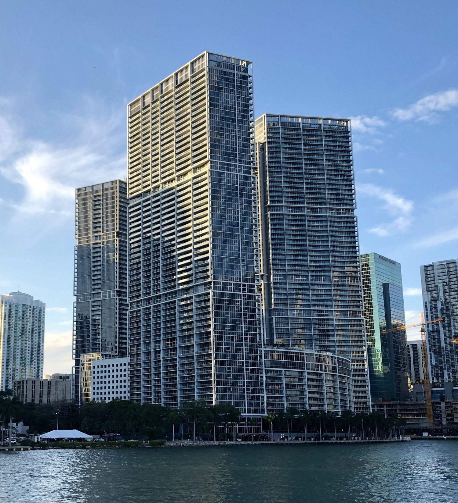 Icon Brickell towers in Brickell, Miami, photographed in 2020