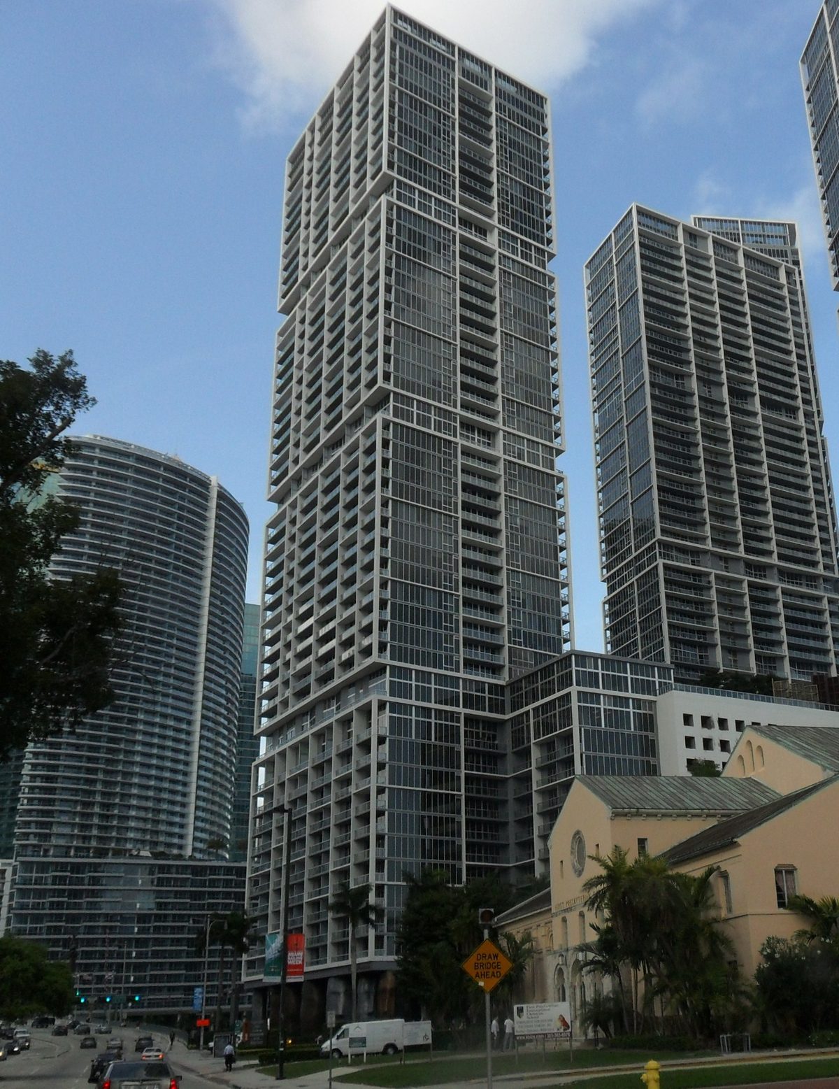 W Miami hotel-condo tower at Icon Brickell seen from Brickell Avenue