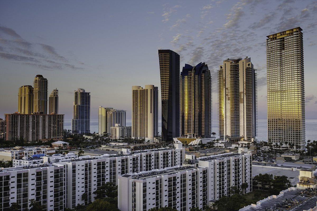 Sunny Isles Beach oceanfront skyline in 2018 including Jade Ocean