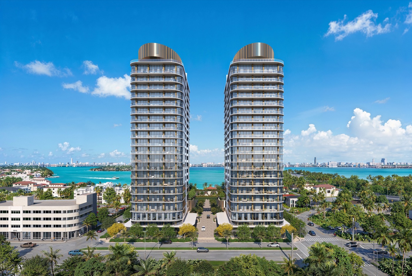 Kempinski Residences Miami Design District tower elevation rendering at 3801 Biscayne Boulevard