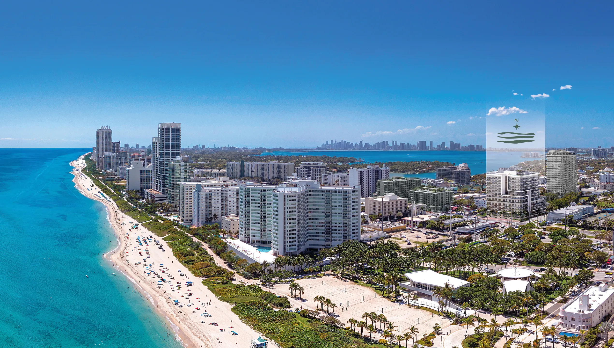 North Beach coastline aerial showing the NoBe Parc Miami Beach location
