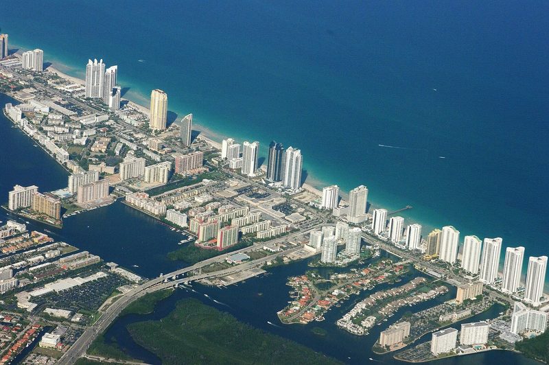 Sunny Isles Beach coastline near Ocean Reserve at 19370 Collins Avenue