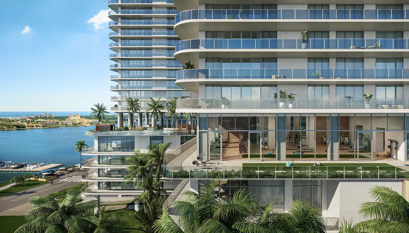 Olara West Palm Beach amenity deck and pool area