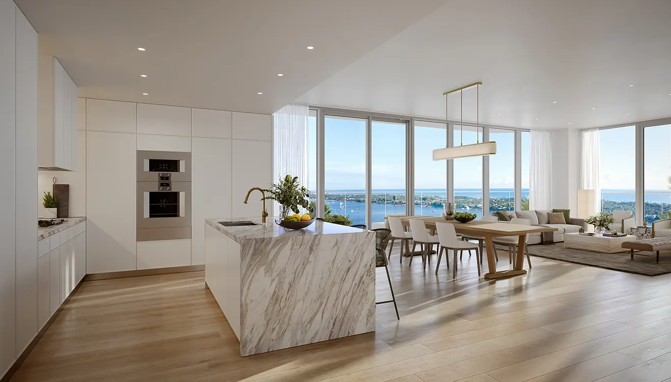 West Palm Beach luxury condo living space