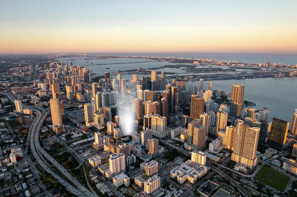 One Twenty Brickell Signature Residences northeast view rendering in Brickell, Miami