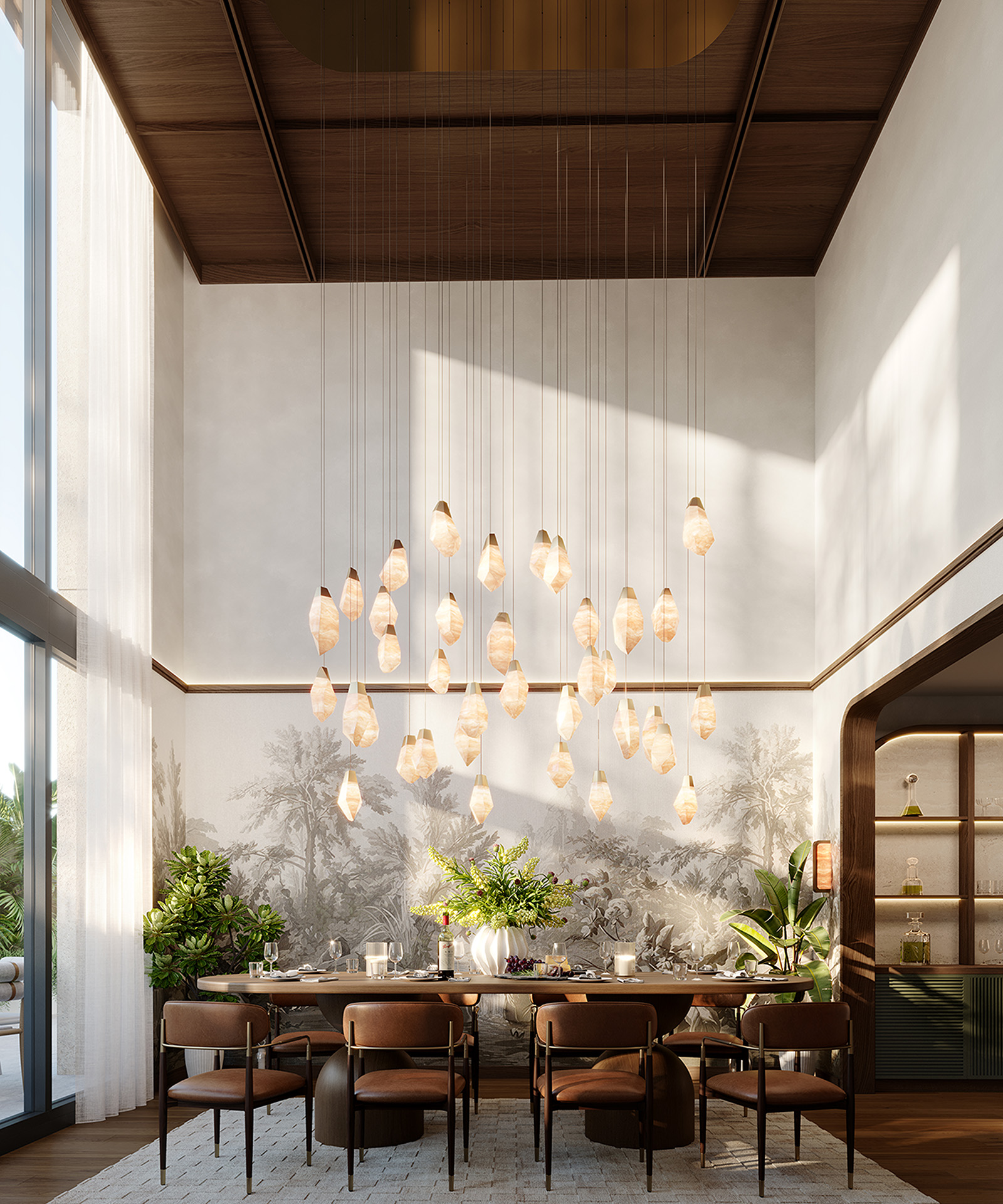 THE WELL Coconut Grove private dining room rendering with catering kitchen