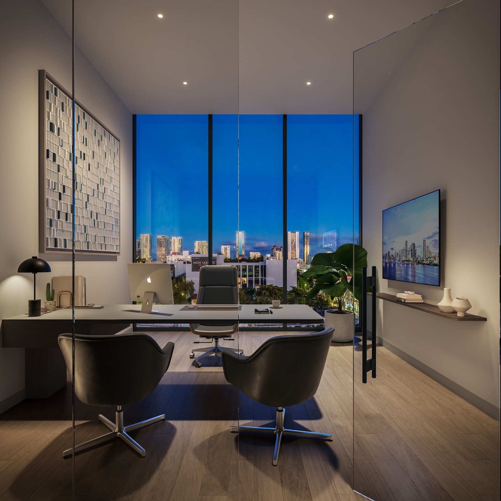 Deeded office suite rendering at TwentySixth & 2nd Wynwood Residences, Airbnb-approved