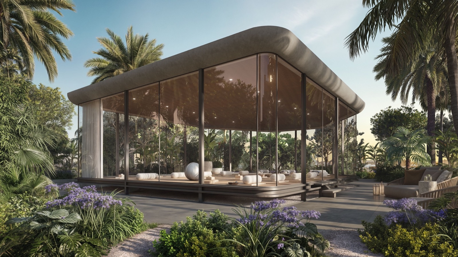 Outdoor terrace and amenity rendering at TwentySixth & 2nd Wynwood Residences