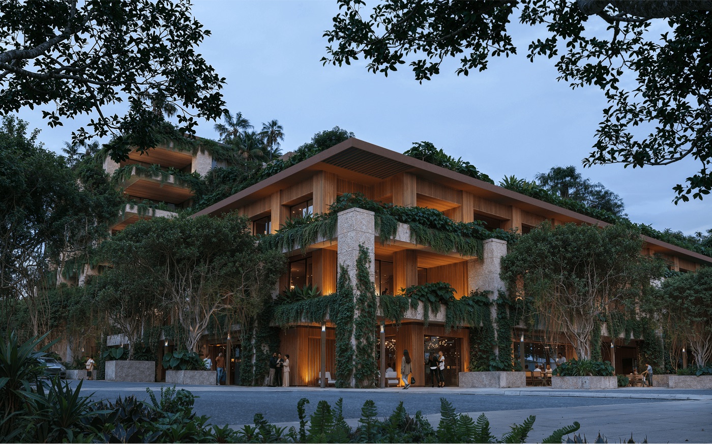 Ziggurat Coconut Grove penthouse rendering with park views over Kirk Munroe Park