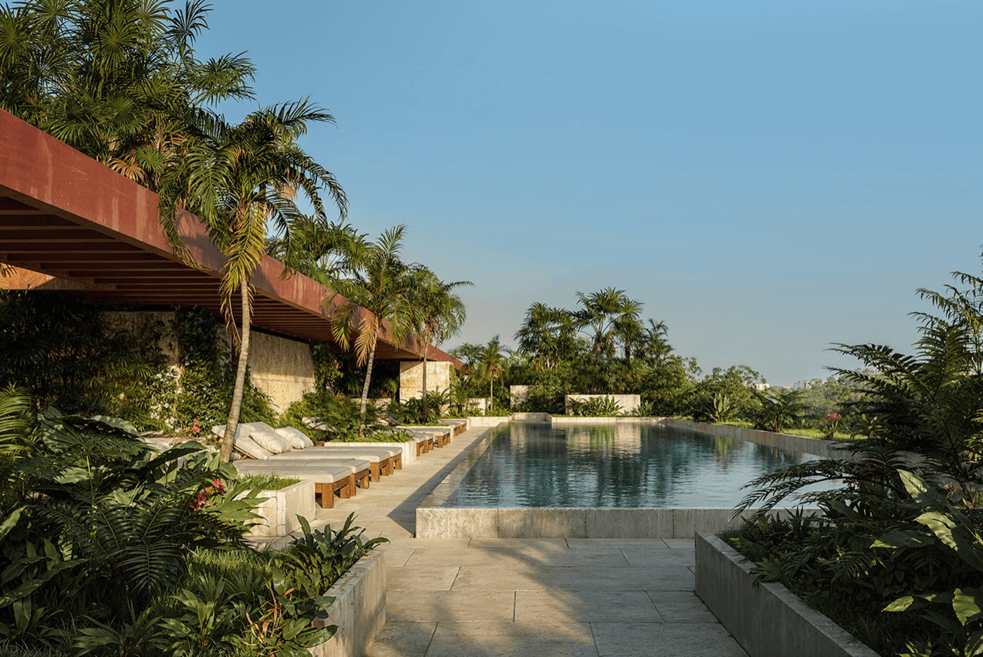 Ziggurat Coconut Grove rooftop pool rendering, residents-only amenity deck