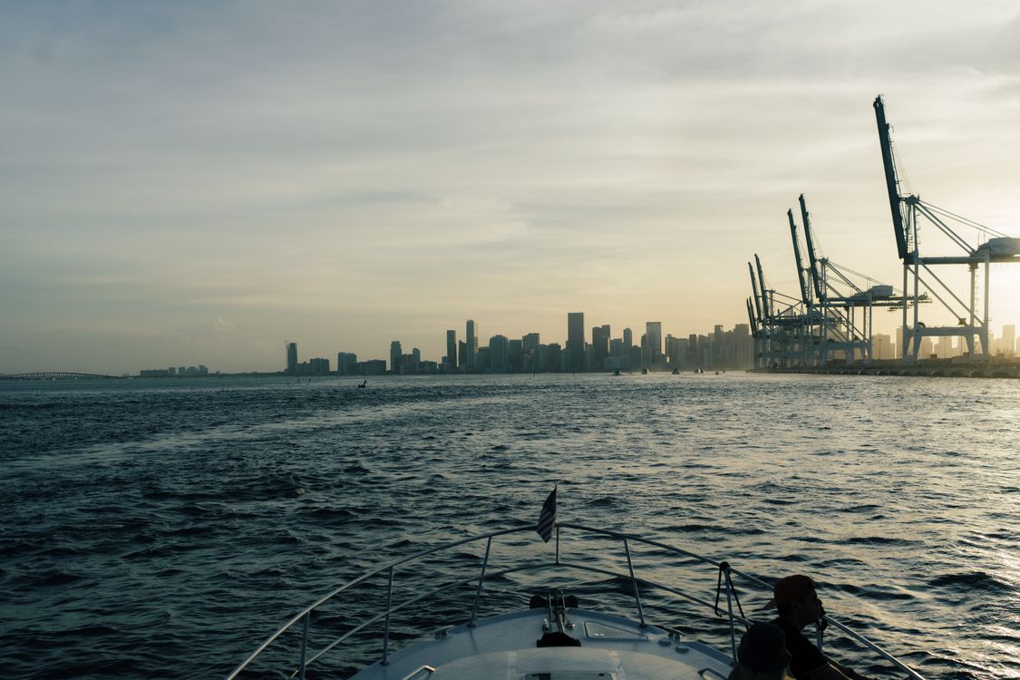 Miami downtown skyline from Biscayne Bay at golden hour, where record luxury pricing keeps well-located projects attractive to lenders in 2026