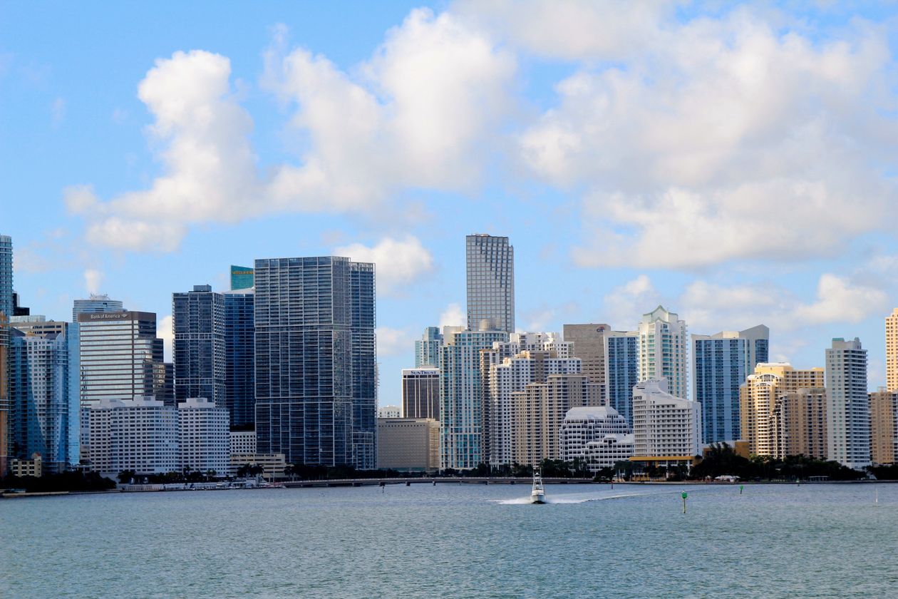 Miami Brickell waterfront skyline where trophy condos above $20 million set a record in 2025