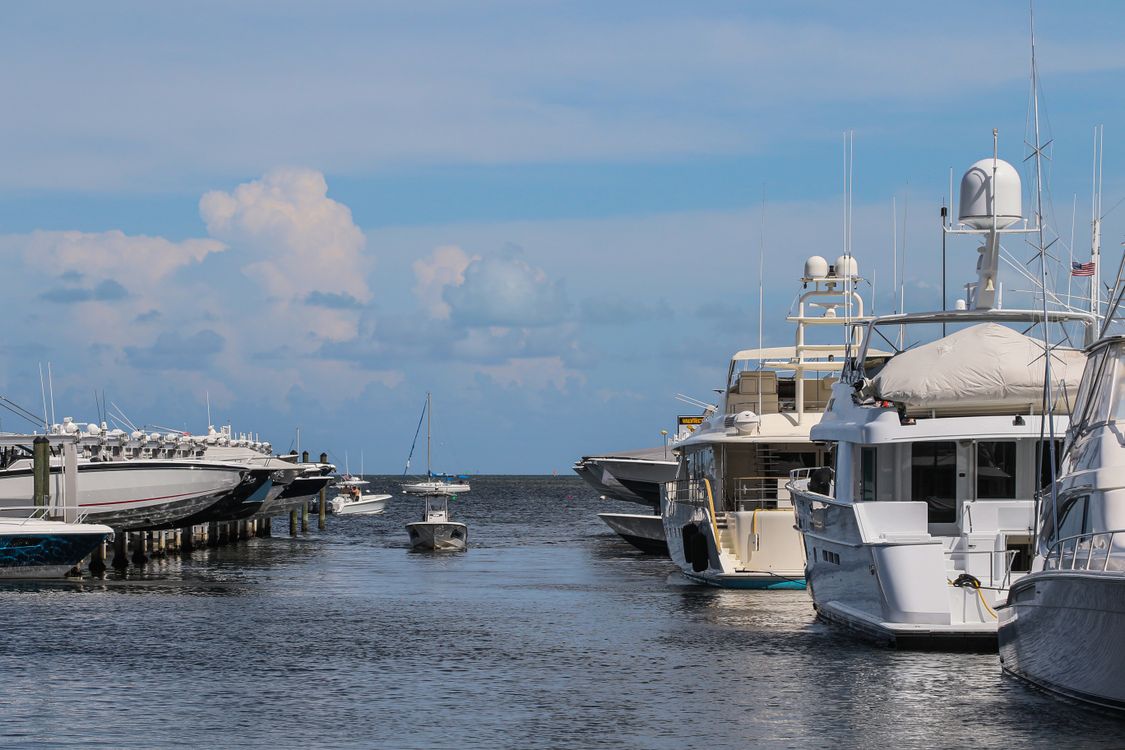 Miami marina with yachts, similar to the private marina planned at Pagani Residences North Bay Village