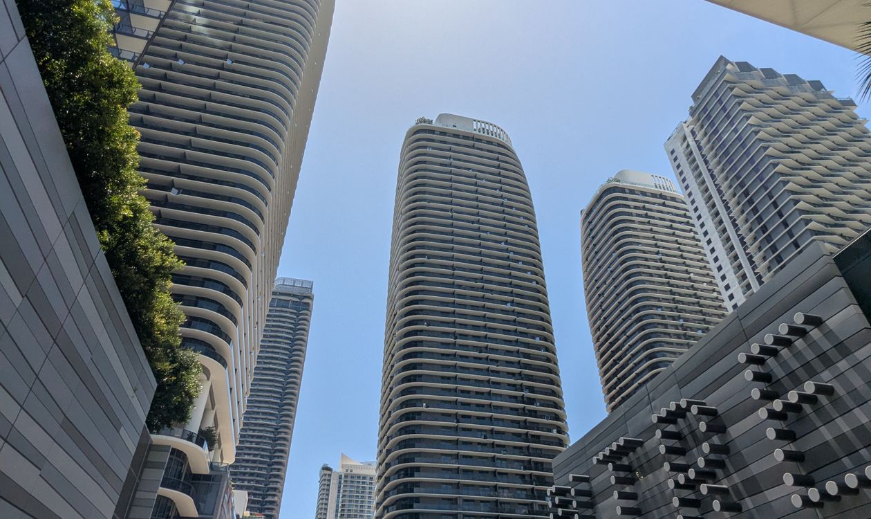 Miami luxury condominium towers, the waterfront branded product the Design District ask is being priced against