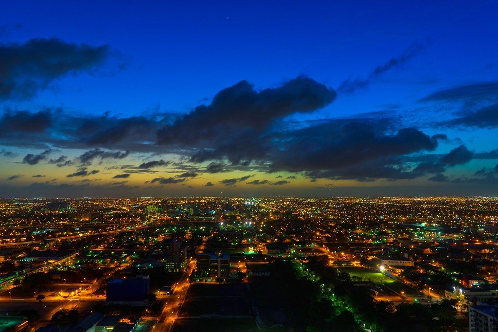 Downtown Miami at dusk