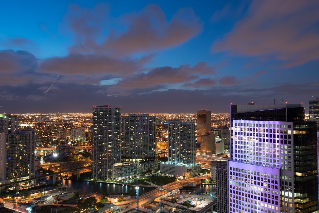 The Miami skyline over Biscayne Bay