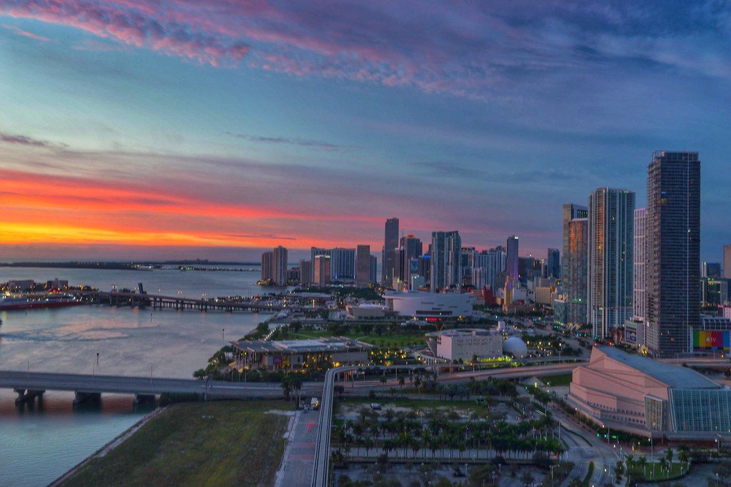 Downtown Miami at dusk