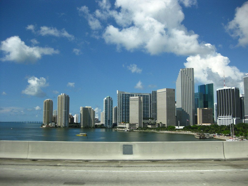 The Miami skyline over Biscayne Bay