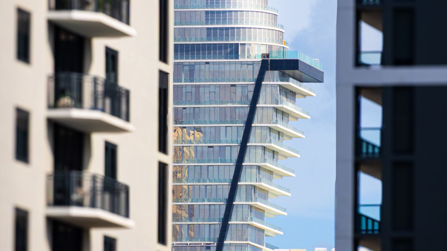 Modern Miami high-rise architecture, newer buildings that carry no near-term milestone inspection risk