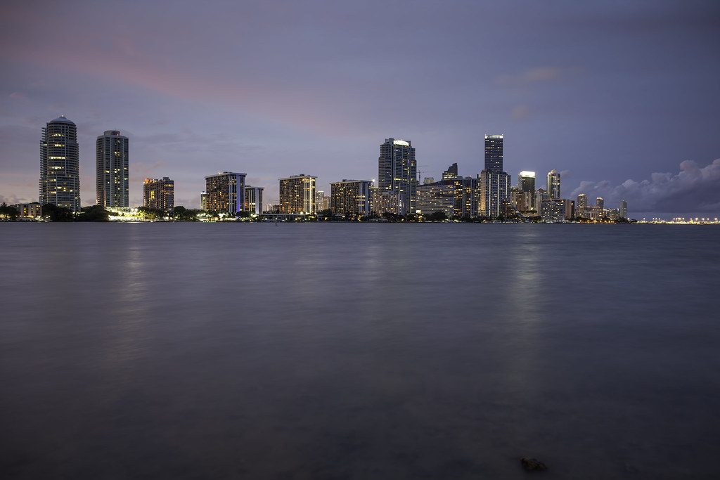 The Miami skyline over Biscayne Bay