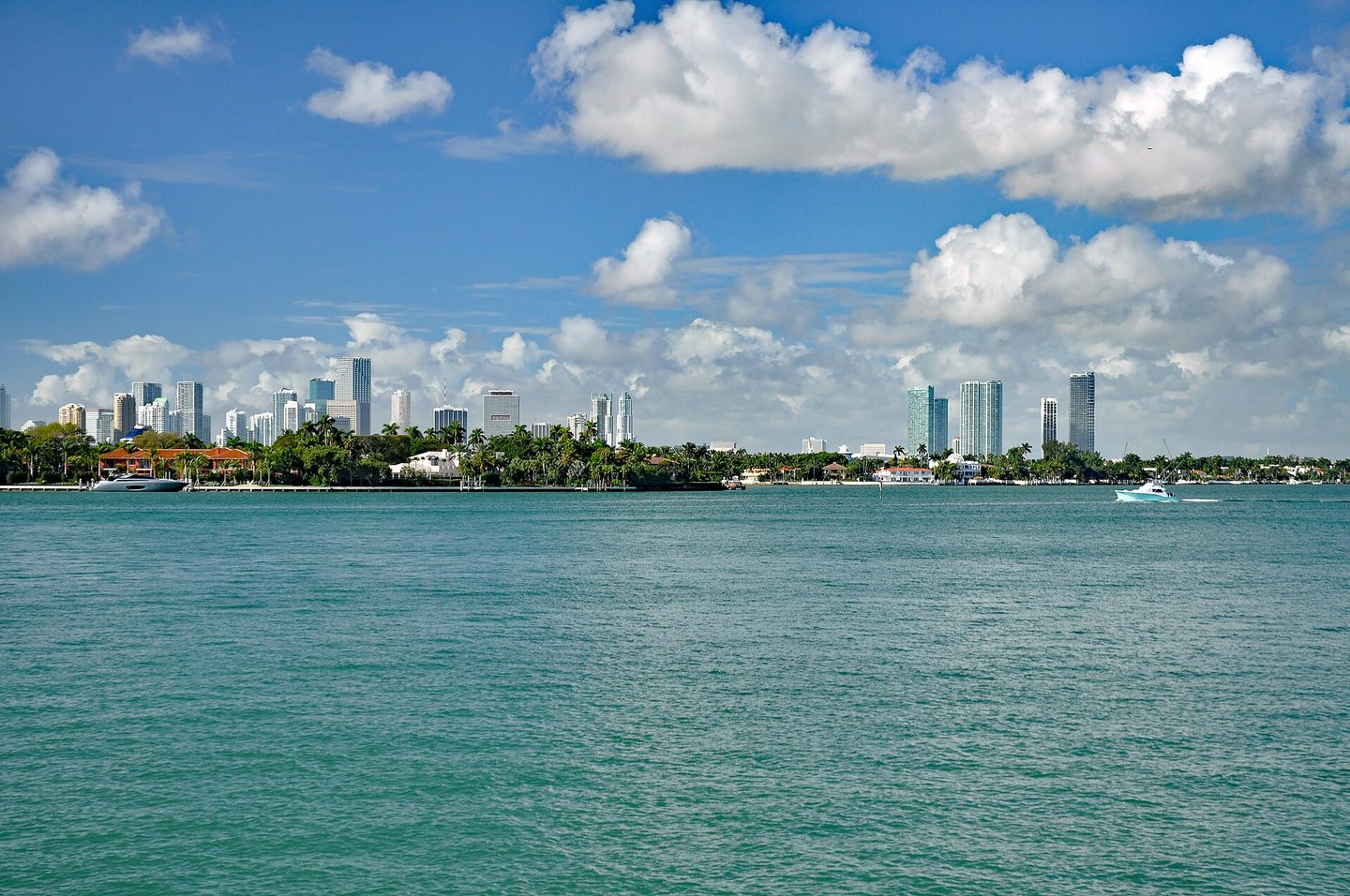 The Miami skyline seen across Biscayne Bay, the destination county for 43,906 inbound tax returns in the IRS 2022 to 2023 migration file