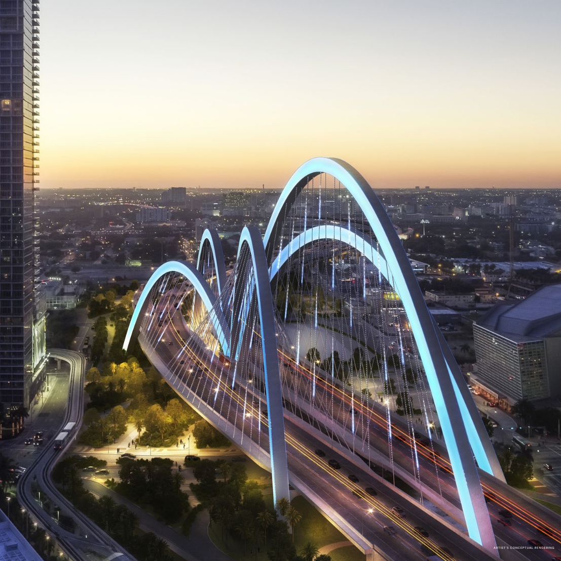 Aerial rendering of 14 ROC looking west over Downtown Miami's Arts and Entertainment District