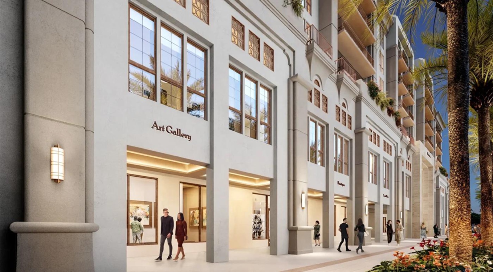 Alhambra Parc official rendering, 8-story mixed-use condo building at 33 Alhambra Circle in Coral Gables, Florida