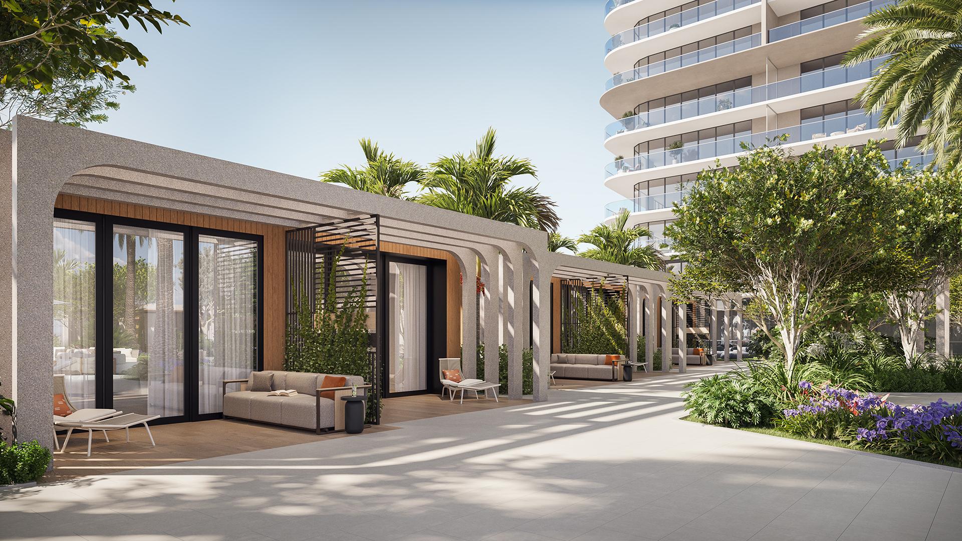 Icon Beach private cabanas rendering at the resident beach club