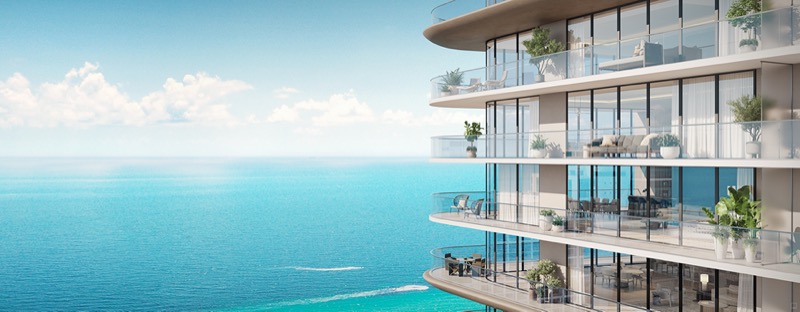Icon Beach Waterfront Residences rendering, 350-unit dual tower at 3660 S. Ocean Drive in Hollywood Broward County