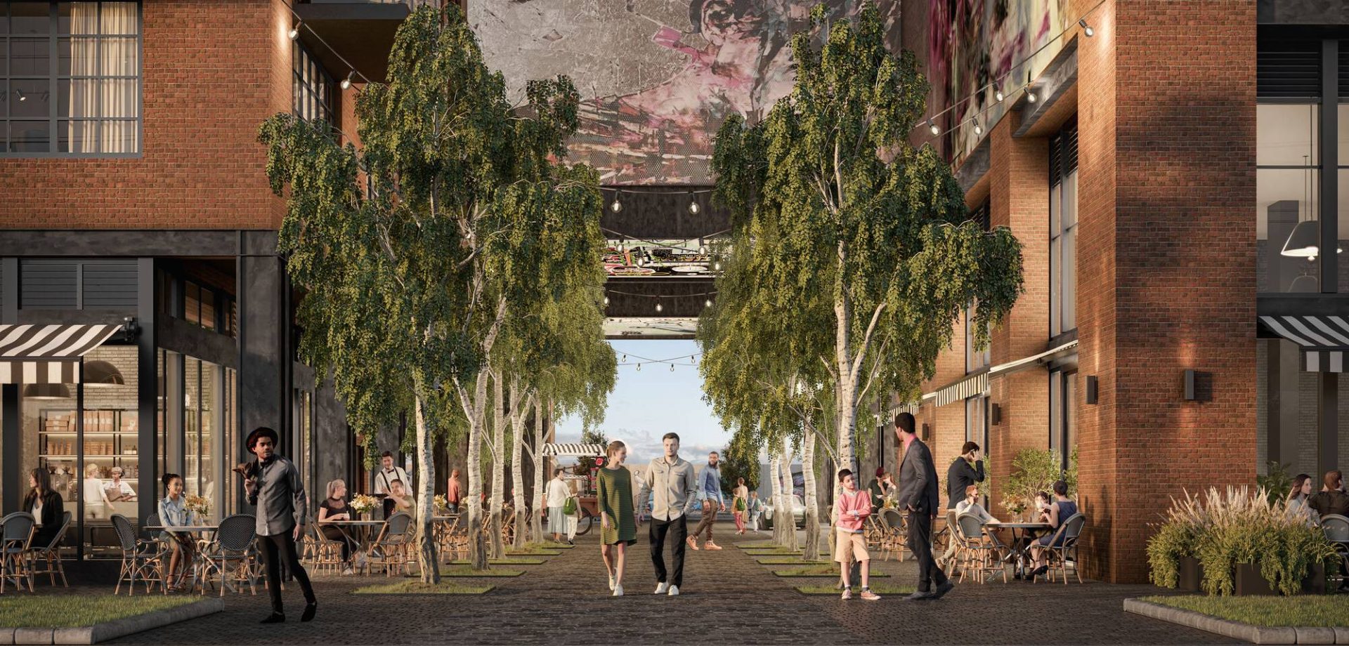 Rendering of the reclaimed brick and blackened steel facade at Mohawk at Wynwood, Miami
