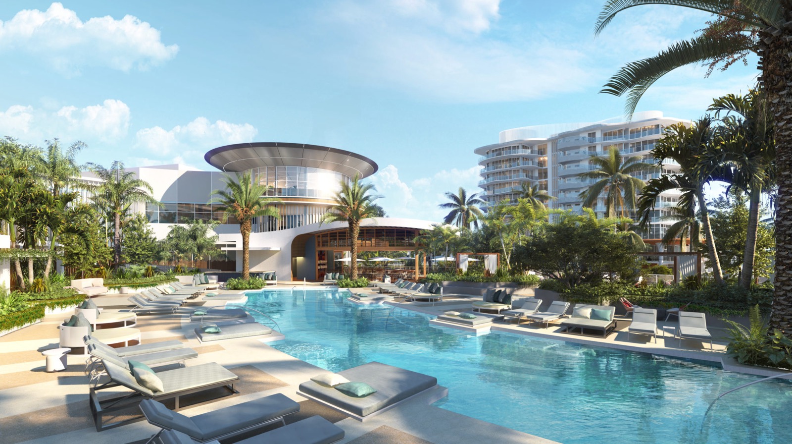 Pier Sixty-Six marina rendering with yachts and waterfront residences