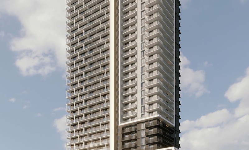 Sense 22 36-story Live Local Act rental tower rendering at 114 NE 22nd Street Edgewater Miami by HA Projects