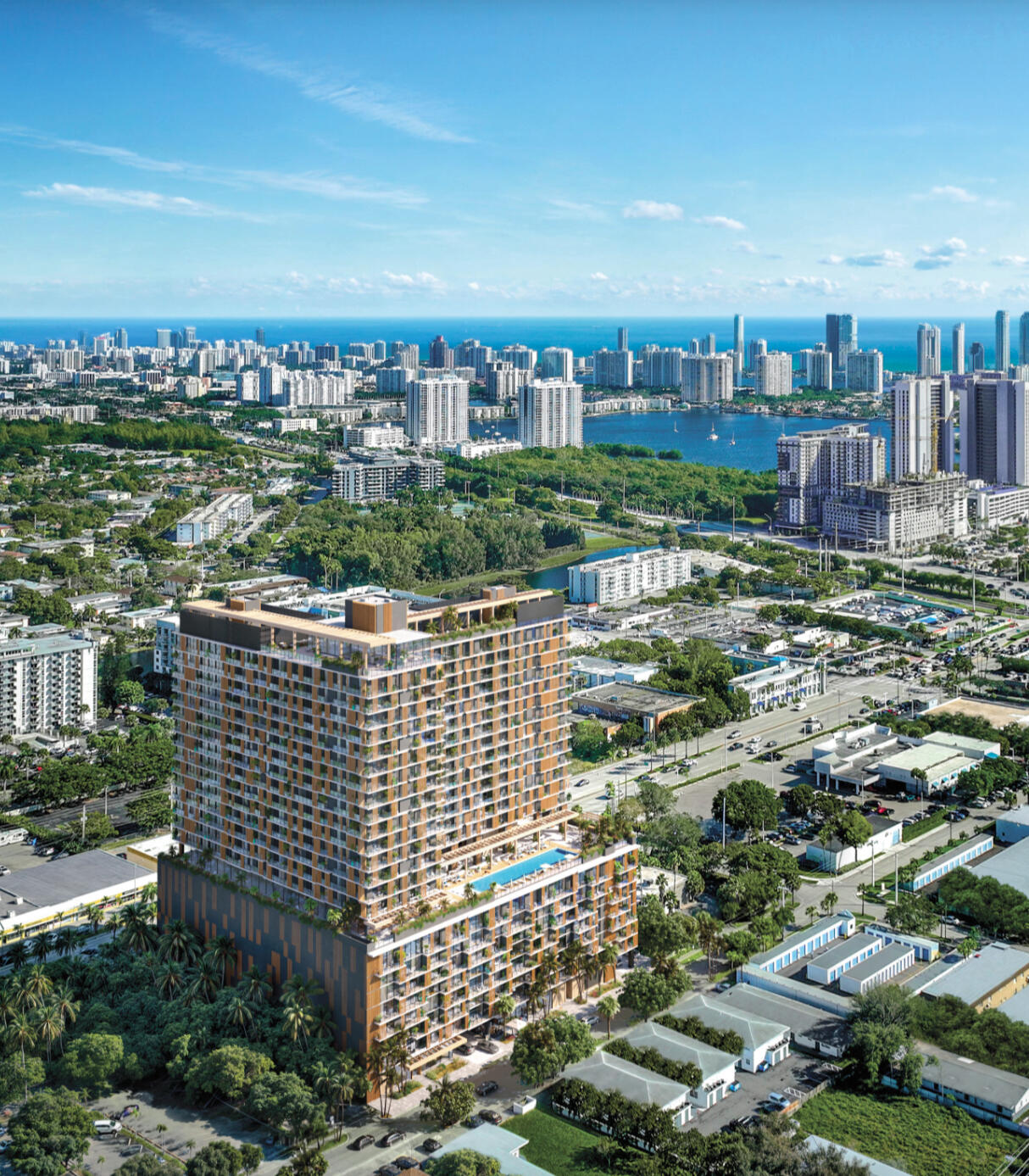 The William official rendering, 26-story condominium at 2040 NE 163rd Street in North Miami Beach, Florida